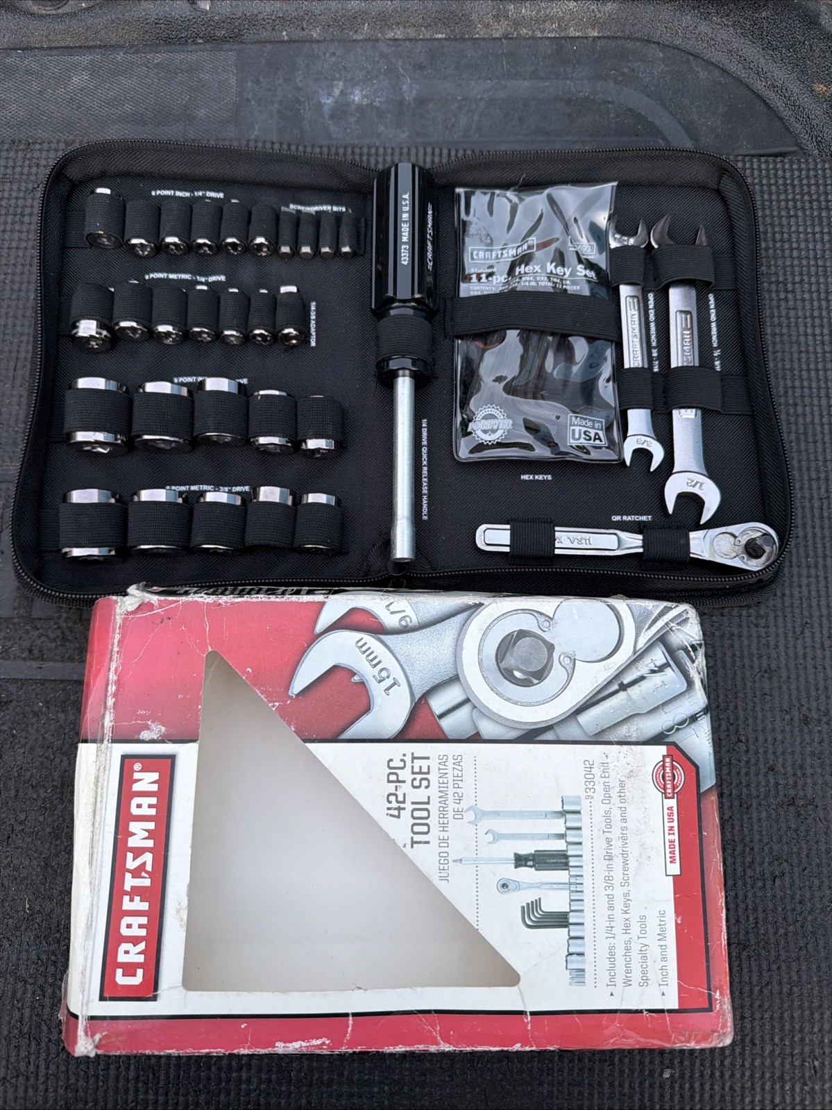Sears Craftsman USA Nos 42pc Tool Set Rare Design Socket SAE Metric 33042 Sexy