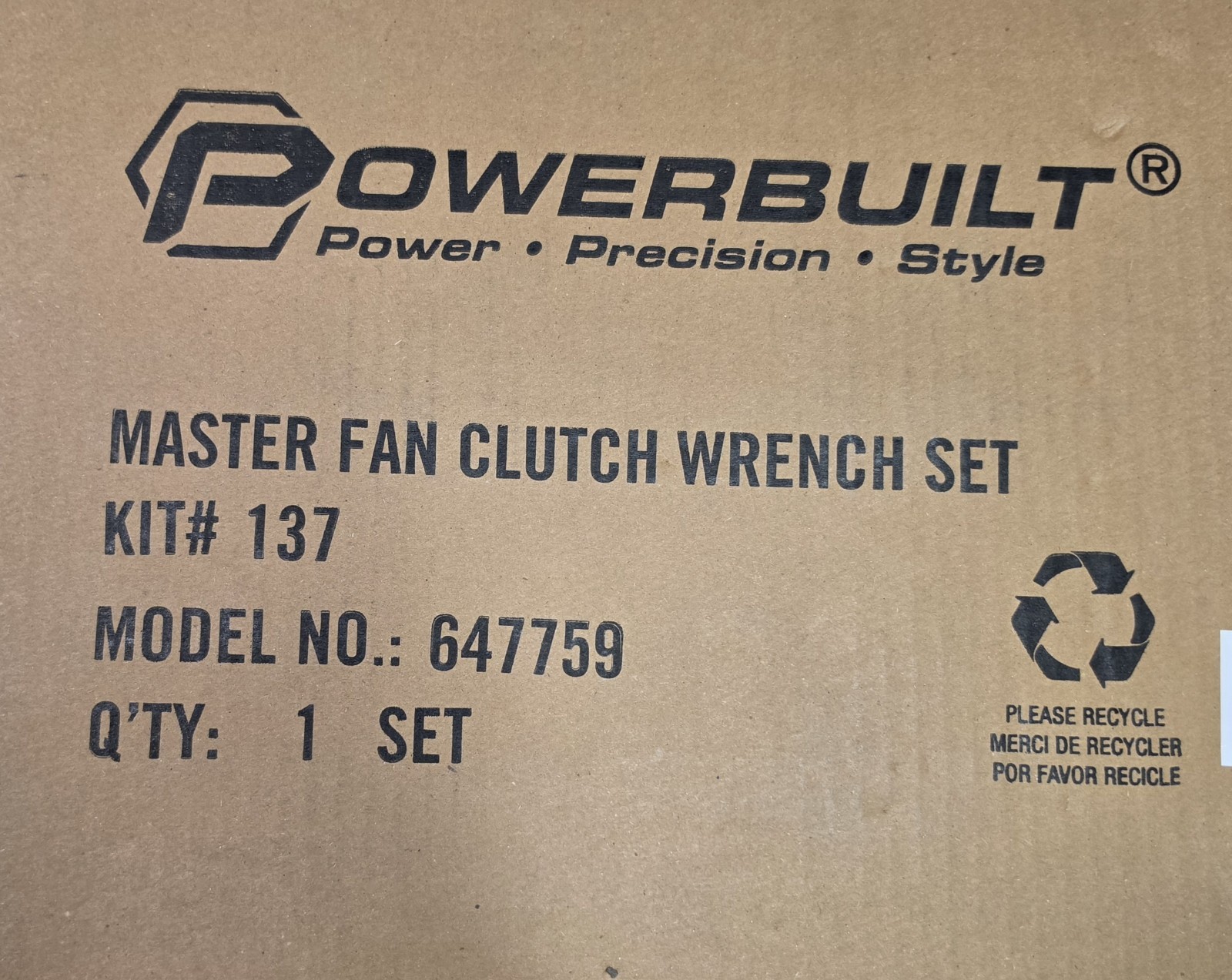 Powerbuilt Master Fan Clutch Wrench Set 647759 Kit 137 Sealed