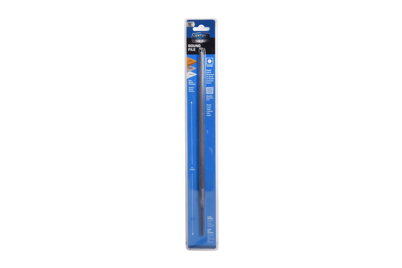 Century 10″ Alloy Steel Round Bastard Hand File for Metal Shaping