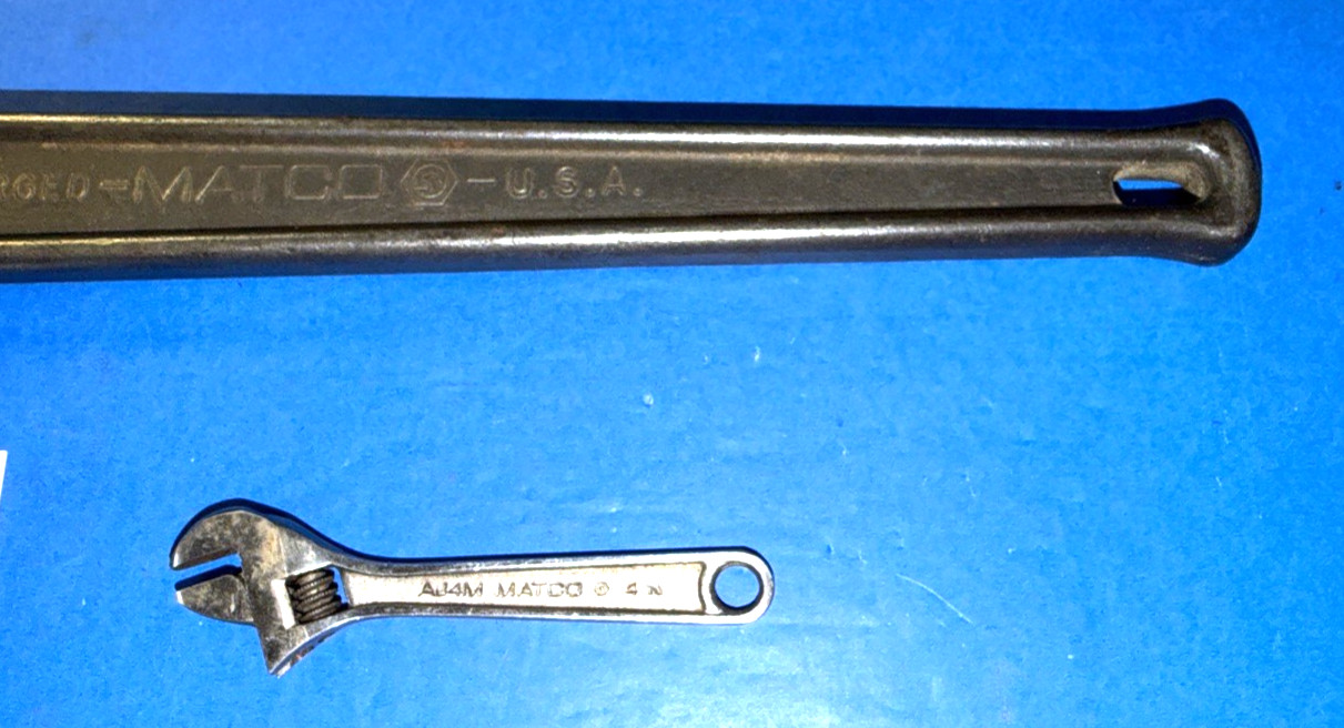 MATCO TOOLS 2 PIECE ADJUSTABLE CRESCENT STYLE WRENCHES 4 AND 15 INCHES