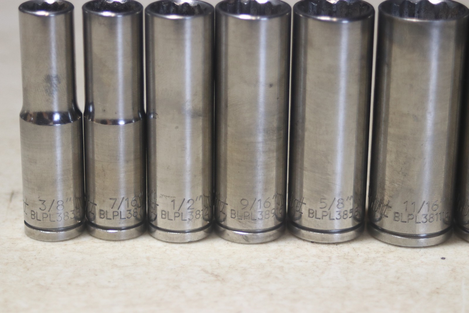Blue Point BLPL 3/8 Inch Drive 12 Point Deep Socket Set 3/8 To 1 Inch 11 Pieces