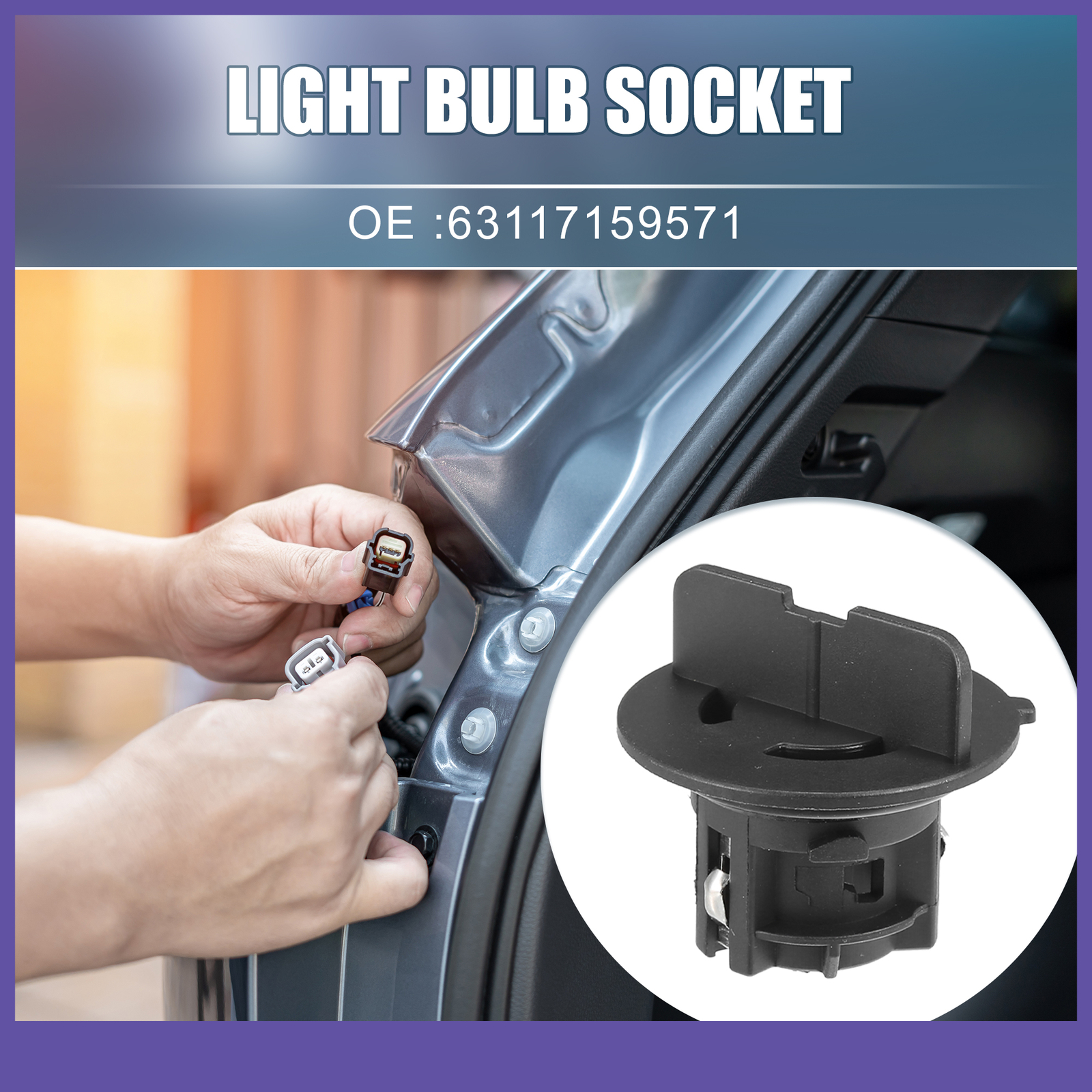 Front Turn Signal Light Lamp Bulb Sockets No.63117159571 Single Custom for BMW