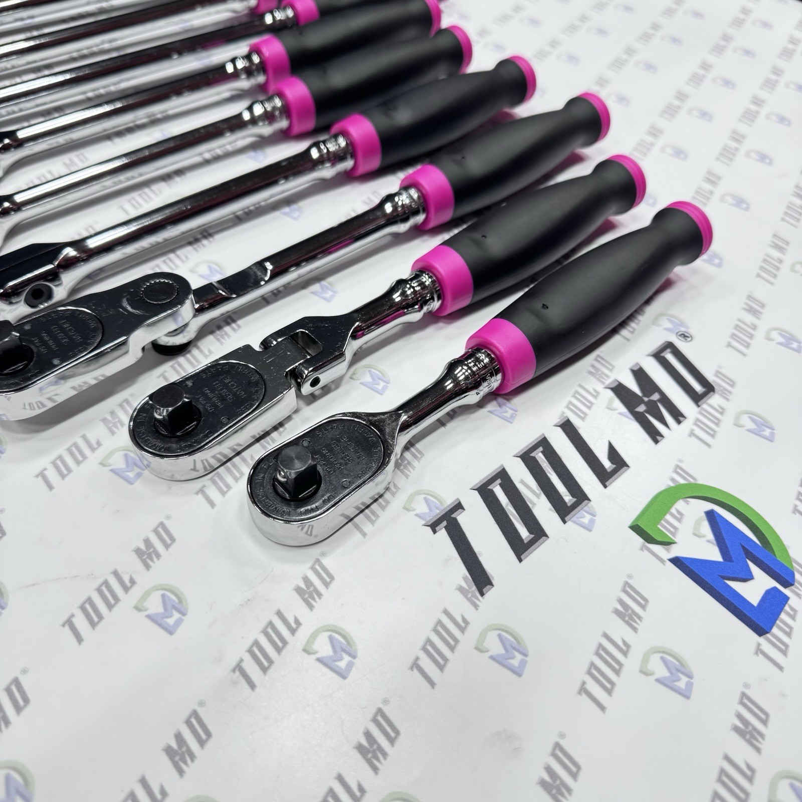 Snap-on Tools USA NEW ELECTRIC PINK 9pc 3/8″ Drive 100 Tooth Cynergy Ratchet Set
