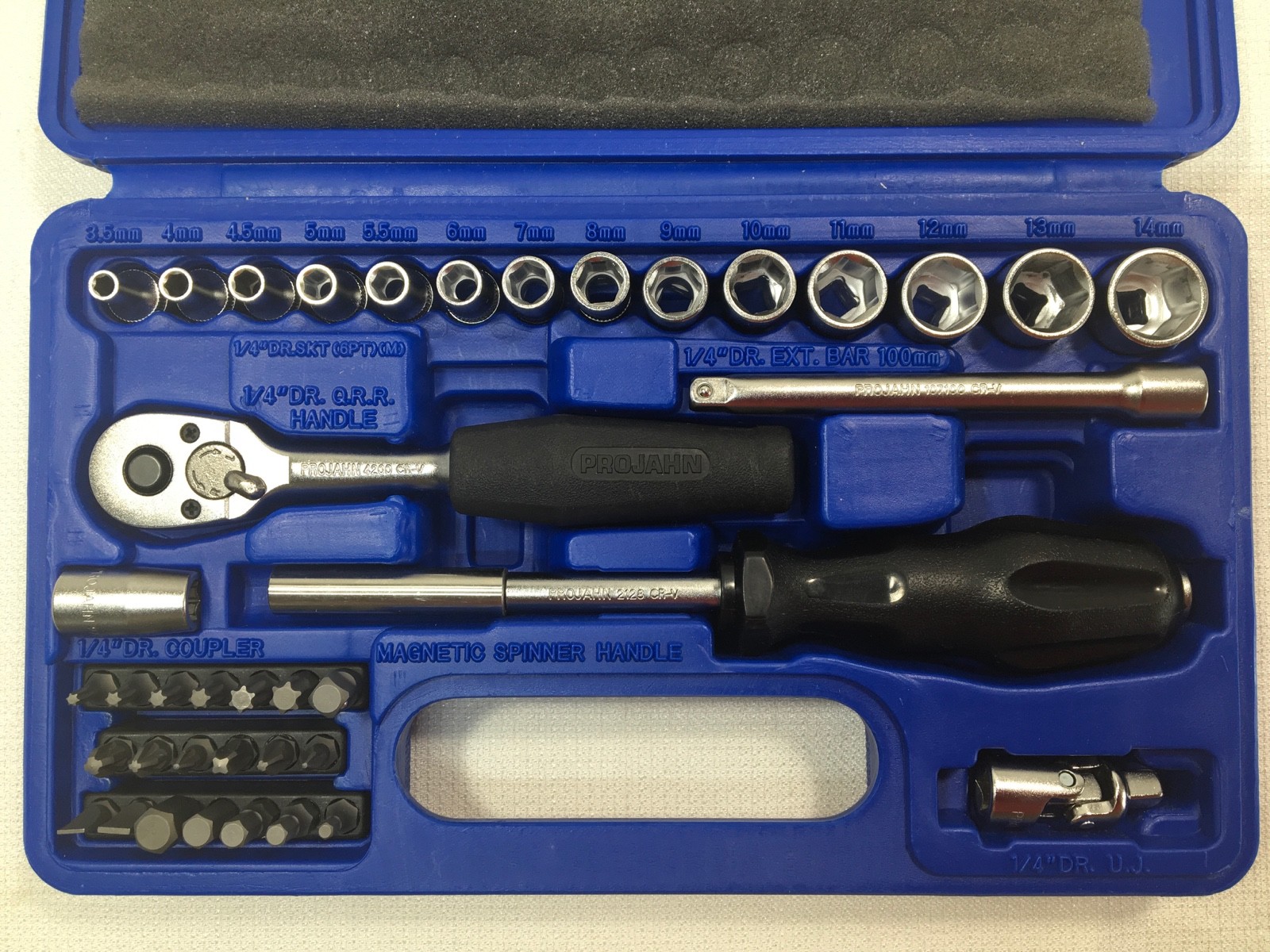 NEW PROJAHN Socket Wrench Set 1/4” -Metric 39 Piece Case Profesional 3.5 to 14mm