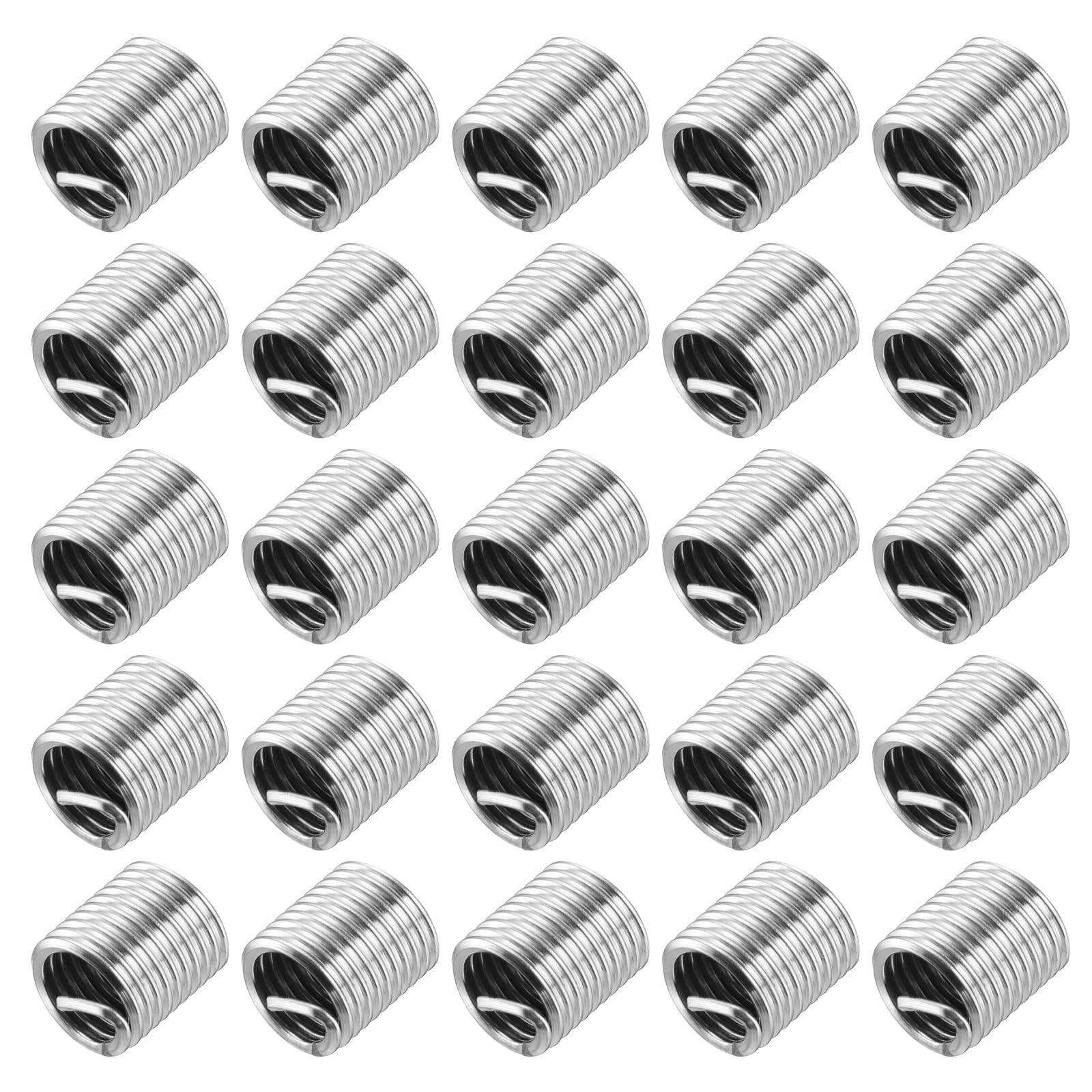 100pcs M8 x 1.25 Wire Thread Inserts 304 Stainless Steel Coiled Repair Kit