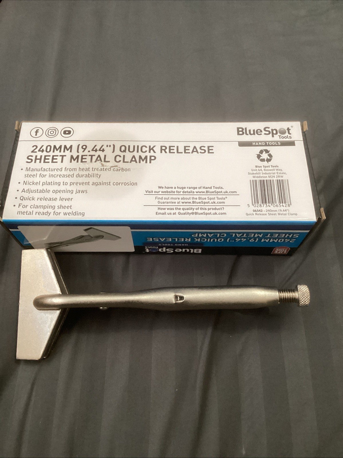 Blue Spot 240 Mm Quick Release Sheet Metal Clamp