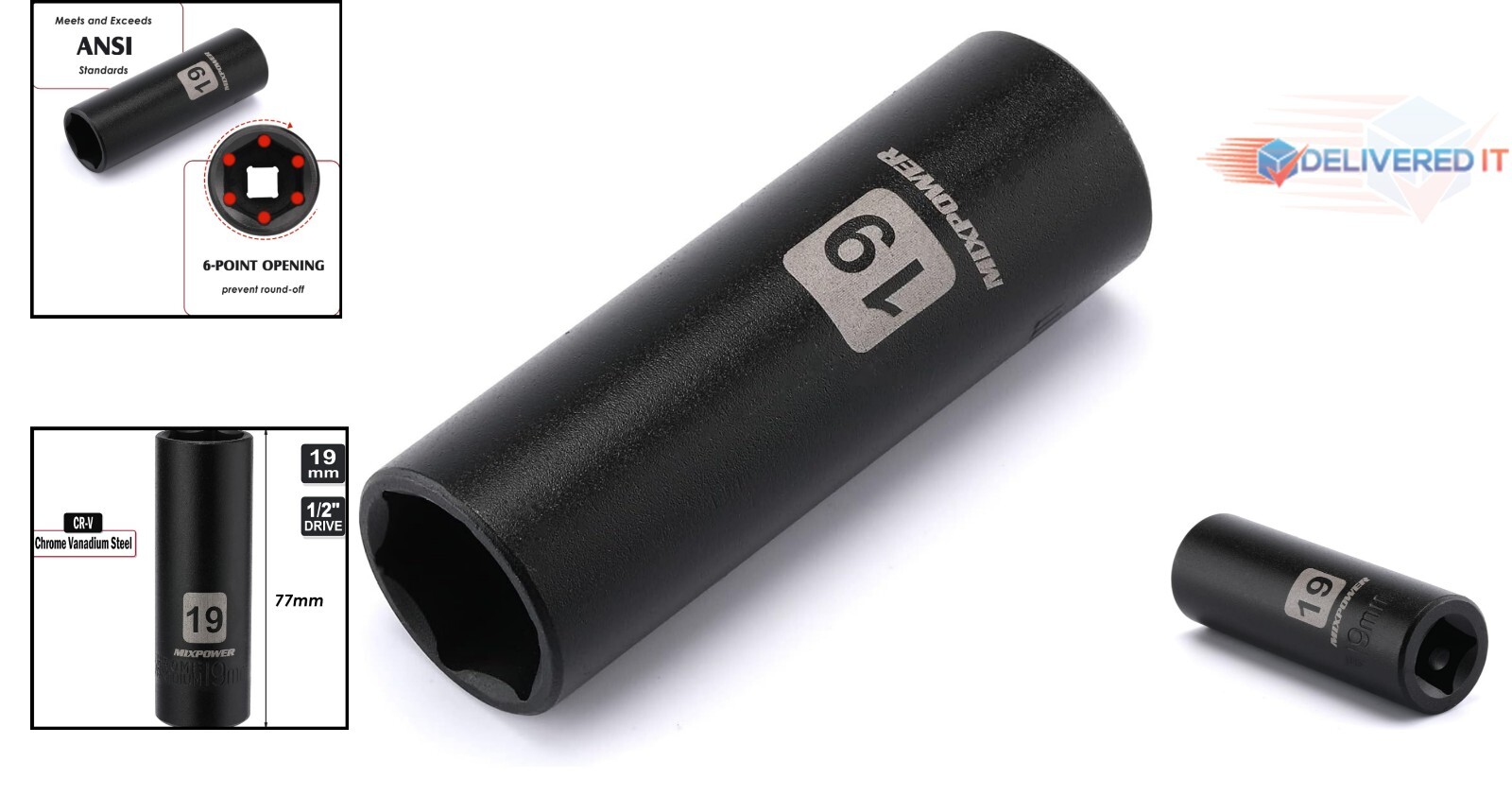 19mm Corrosion-Resistant 6-Point Impact Socket – Professional Quality Guarantee