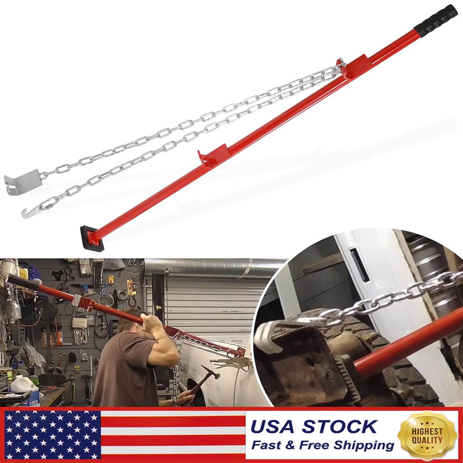 Car Bumper Panel Alignment Bar Repair Tool Hustler Stick Auto Body Jack 77175