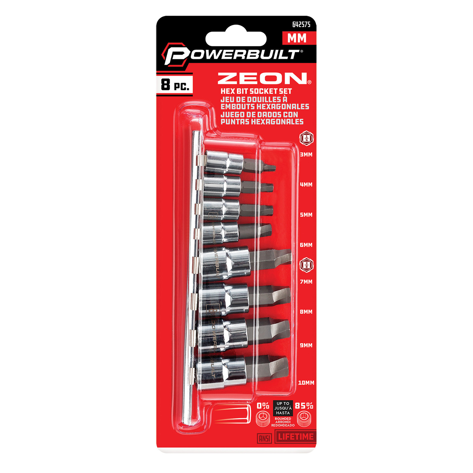 Powerbuilt 8 Piece Zeon Metric Hex Bit Socket Set for Damaged Bolts – 240094