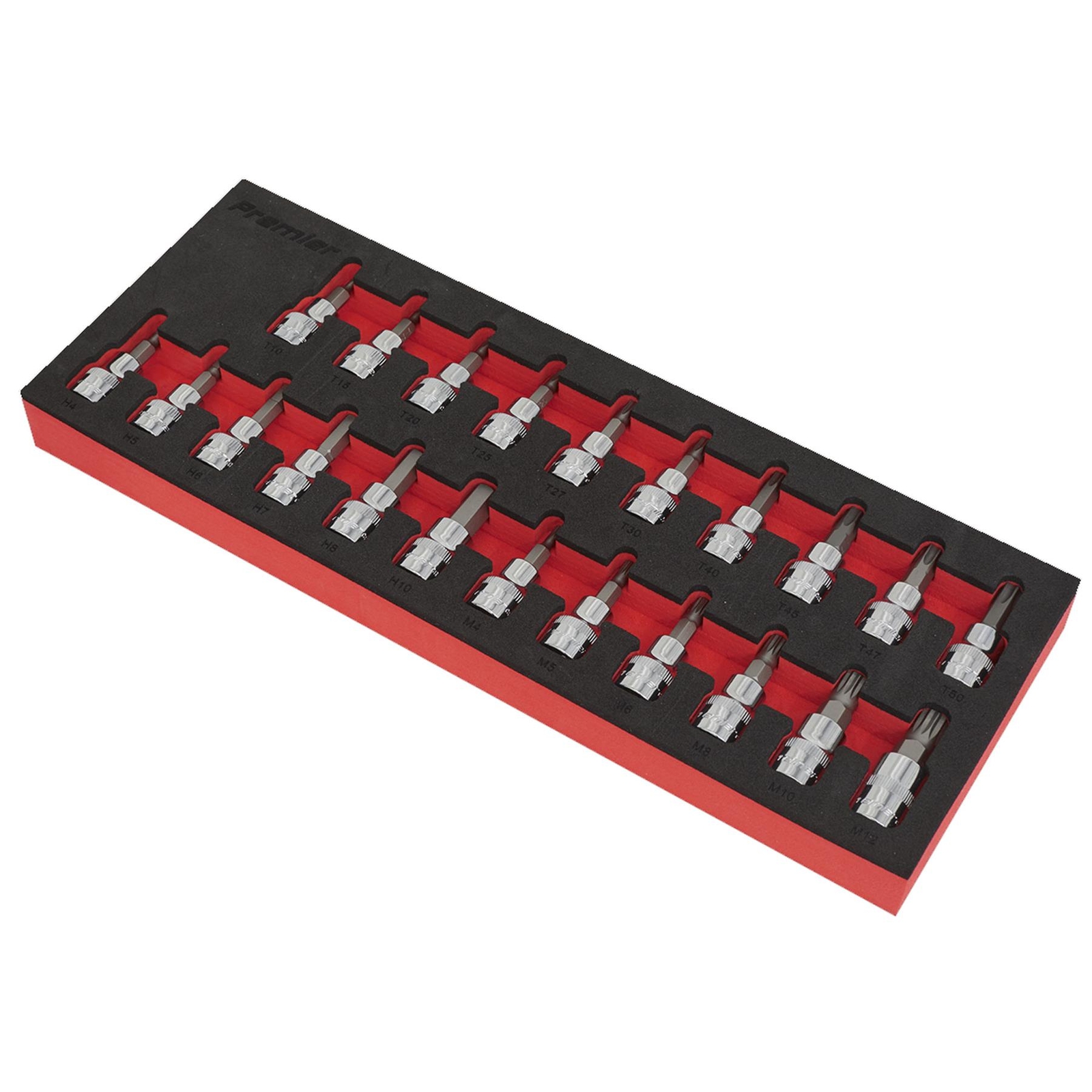 Sealey Socket Set 13pc 1/2″Sq Drive Lock-On 6pt Metric With Socket Rail