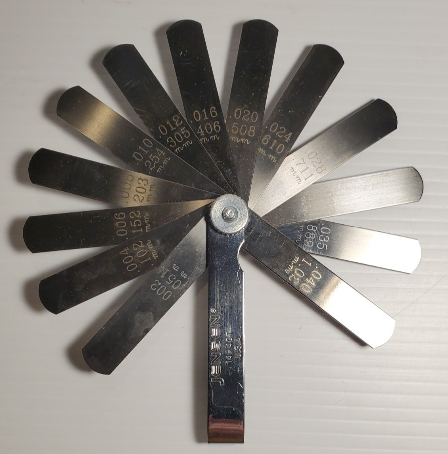 Jensen 14-407 Feeler Gauge 13 Blades Gauge Gage Thickness Measurment Tool