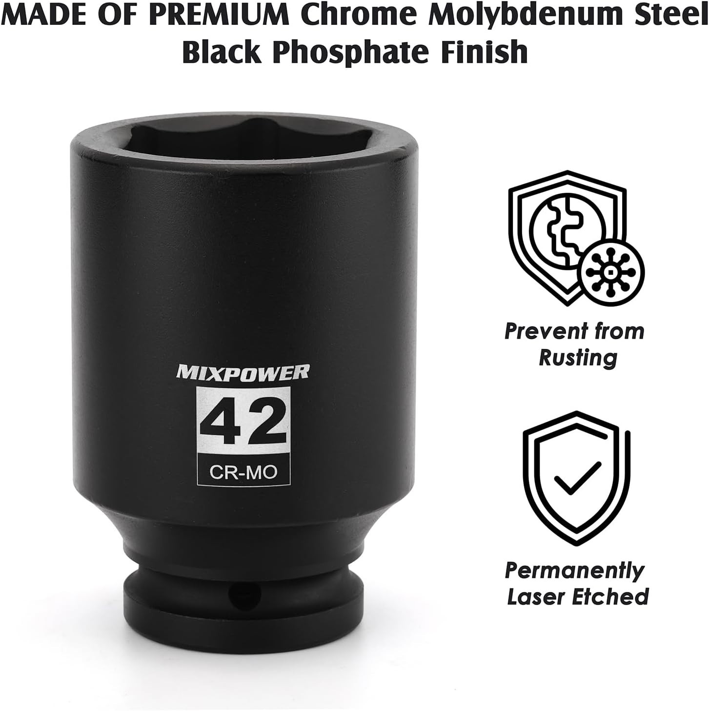 3/4″ Drive 42mm Deep Impact Socket – Chrome Molybdenum 6 Point Design