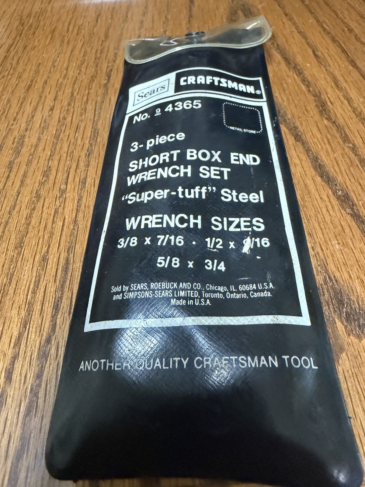 Craftsman -V- Series NEW Short Box End Wrench Set 94365 w/ Case Made in USA