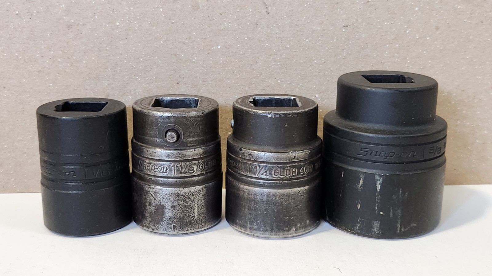 Snap On GLDH Series 3/4″ Drive 12 Point SAE Flank Drive Shallow Sockets Lot of 4