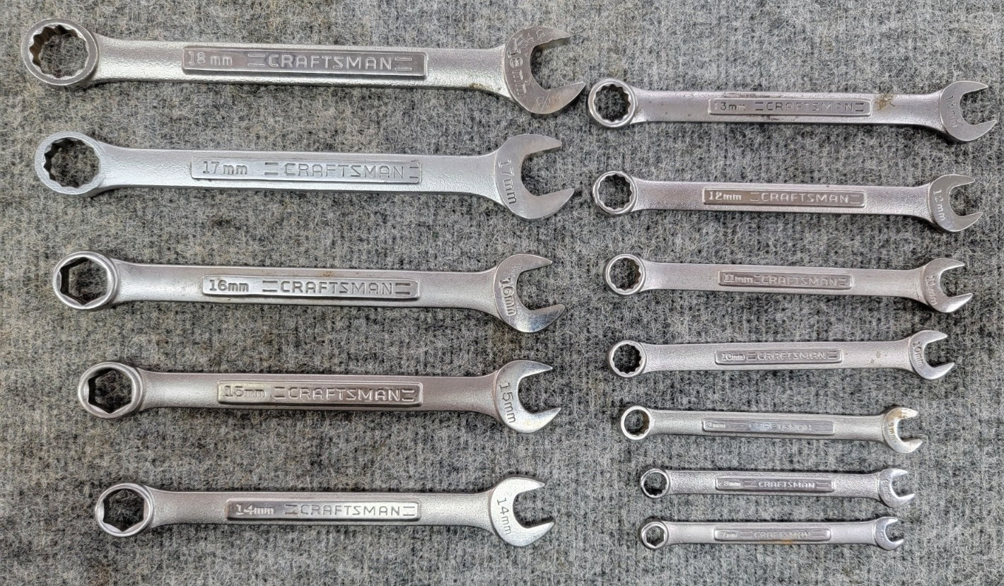 Set Of 12 Metric 12 And 6 Point Craftsman Combination Wrenches Multiple Series