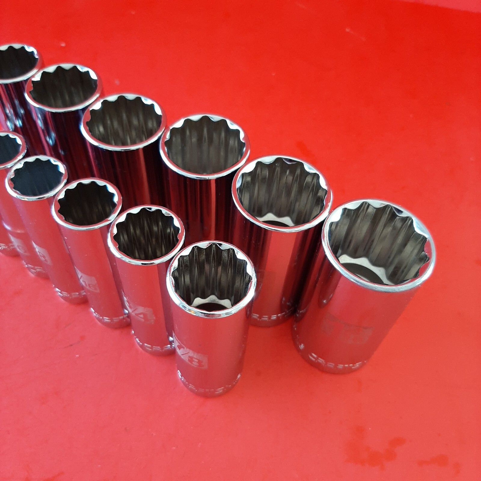 NEW CRAFTSMAN Easy Read 13pc 1/2″ Drive Deep 12pt SAE Socket Set 7/16 – 1 3/16