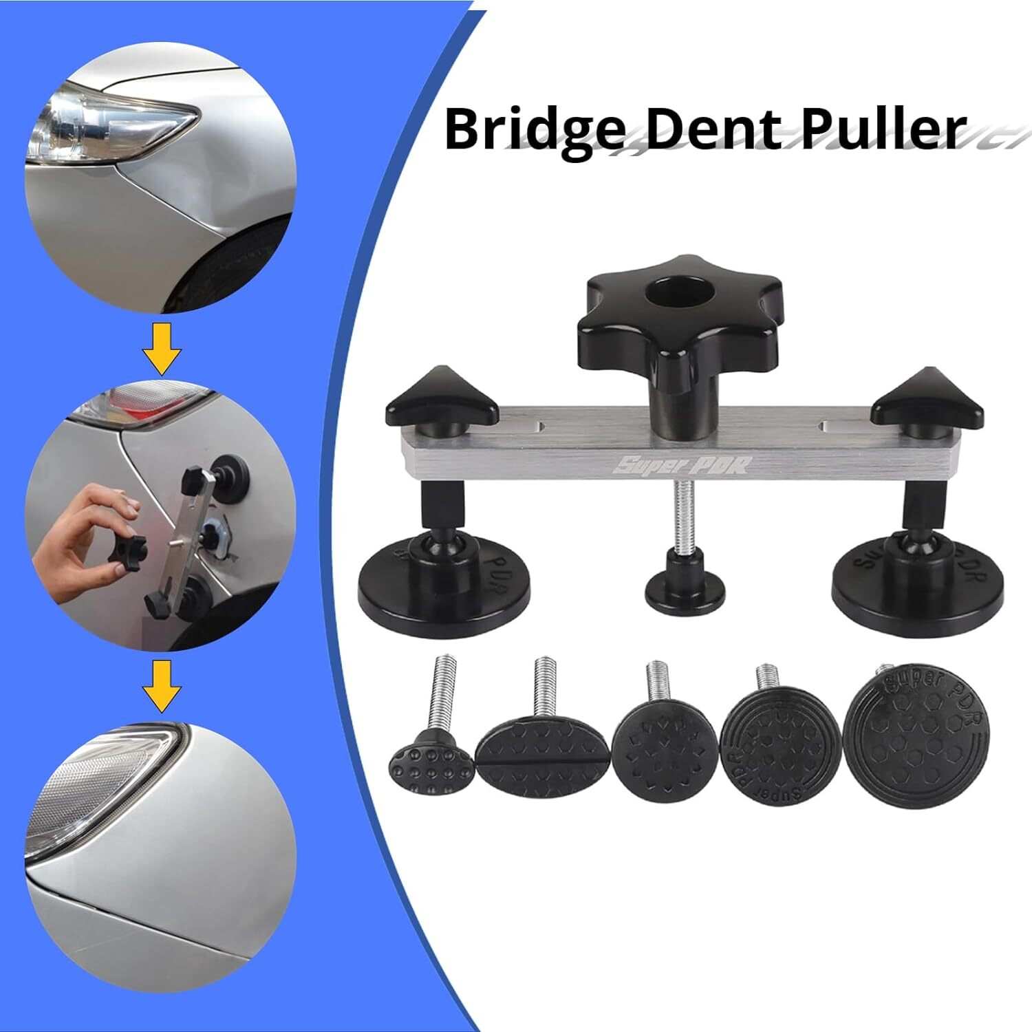 PDR Car Body Dent Puller Bridge Lifter LED Paintless Hail Remover Repair Kit