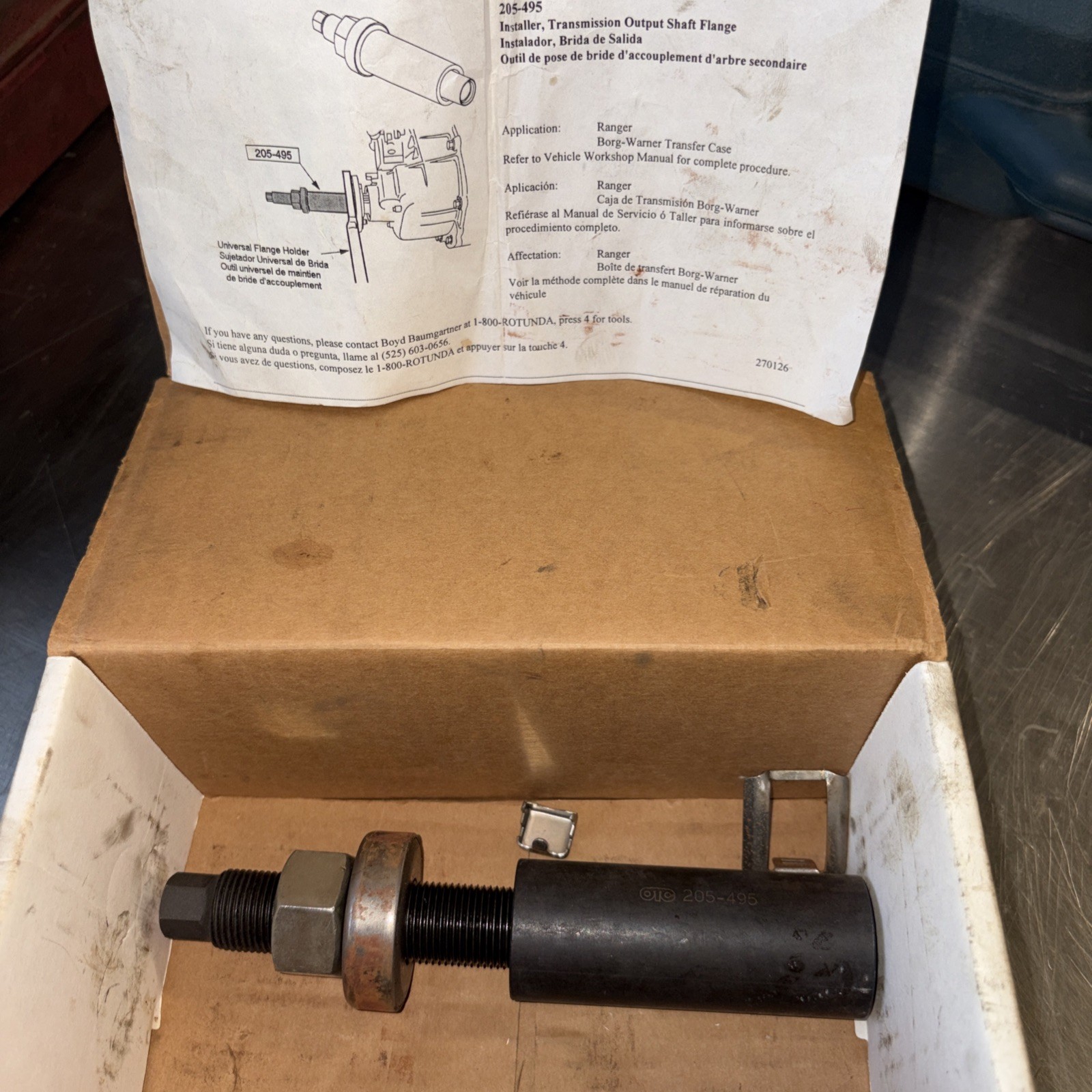 Ford Rotunda OTC 205-495 Transmission Output Shaft Flange Installer Tool