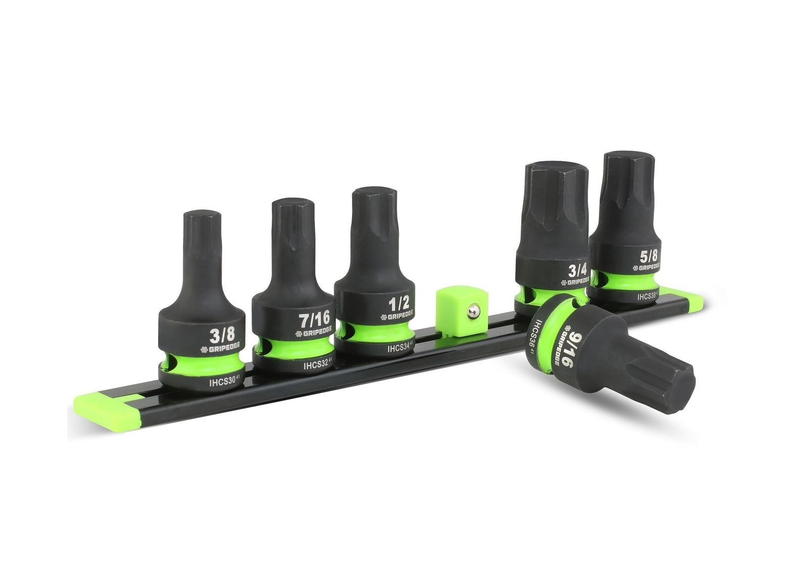 GRIPEDGE Tools | 6-PC – 1/2″ Dr Short SAE Impact R.P.T. Hex Driver Set | Size…
