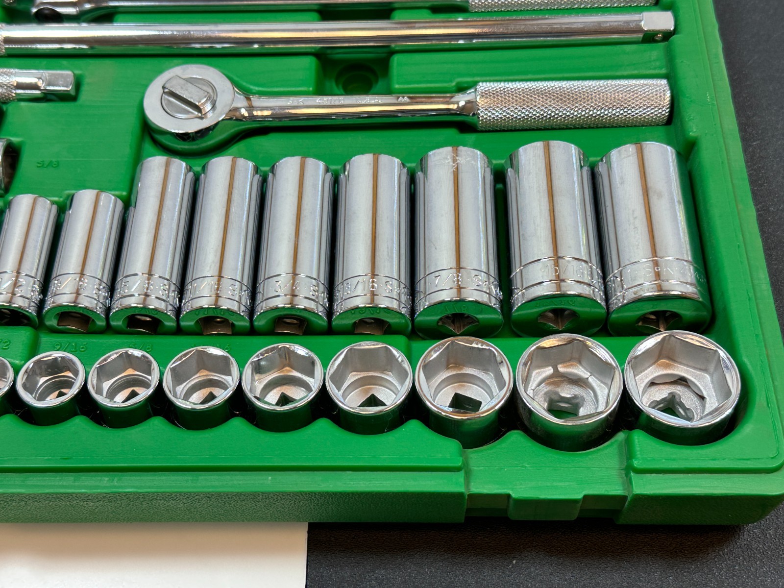 🇺🇸NEW SK Tools USA 4532 32pc 3/8” Drive SAE Deep Shallow Socket Ratchet Set