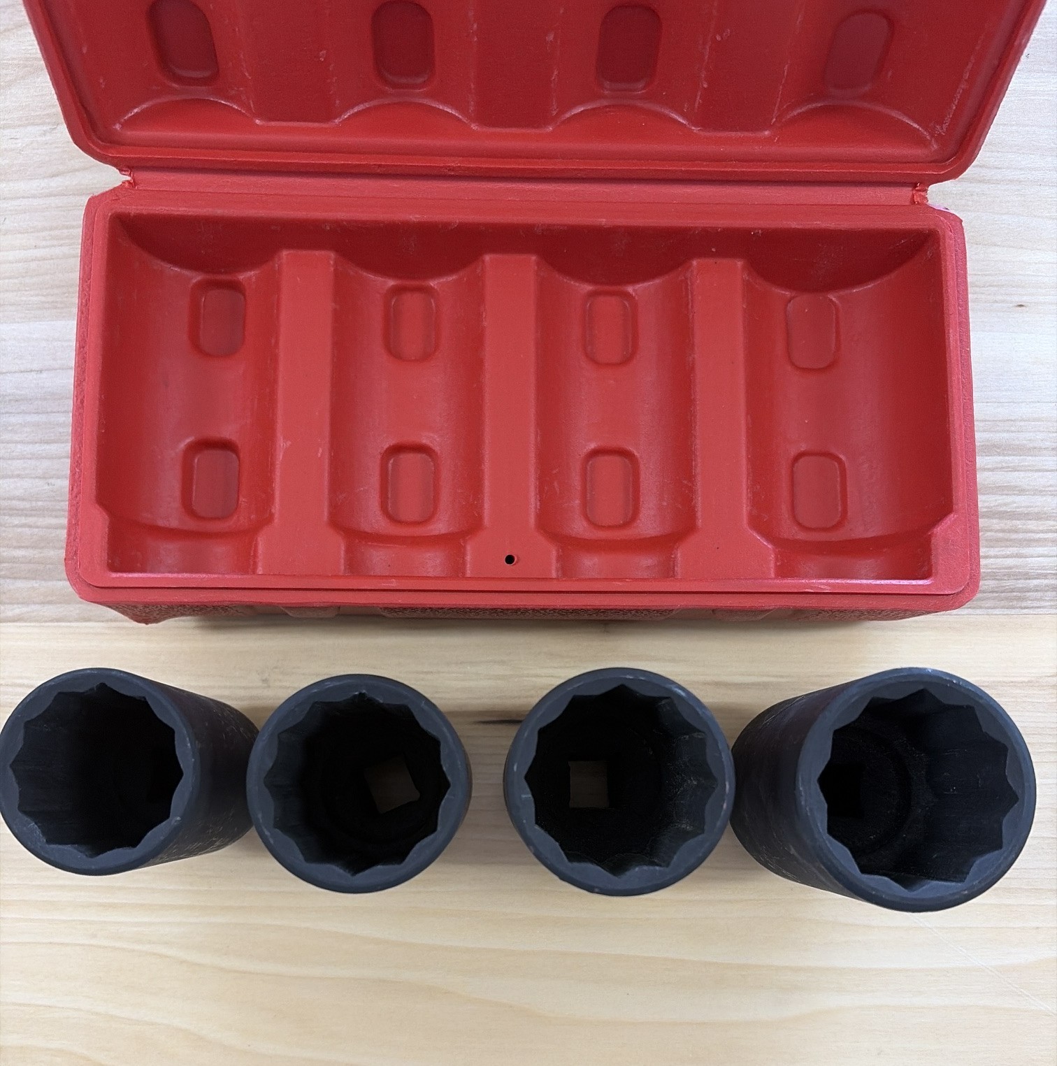 Cal-Hawk Tools BSSAN4PA 4-Piece 1/2” Drive, Metric Deep Spindle Axle Nut Socket