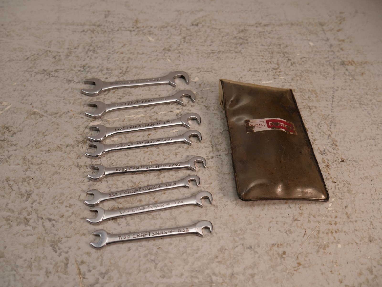 Craftsman USA 8-Pc Open End -V- Ignition Wrench Set 4306 Super-tuff 90° Offset