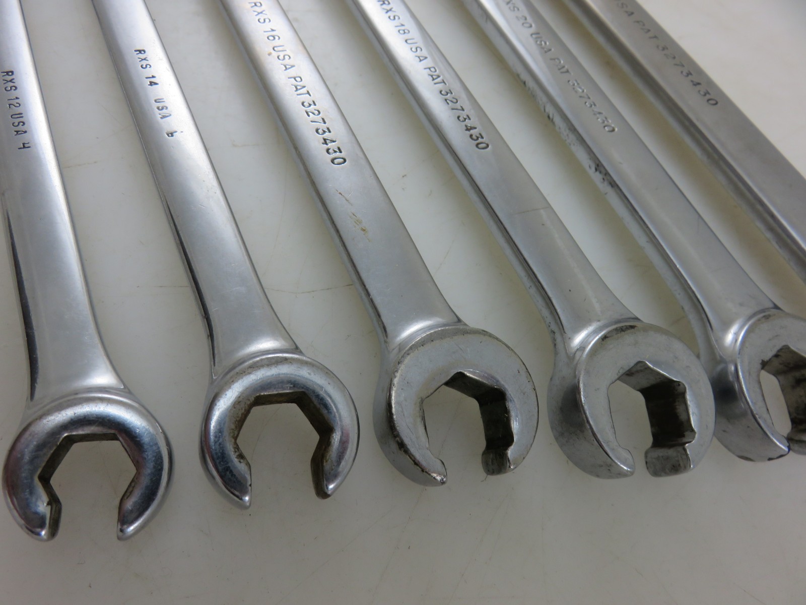 Snap-On RXS Series SAE Flare Nut Open End Wrench 6pc Set 3/8″-3/4″ **NO 11/16**