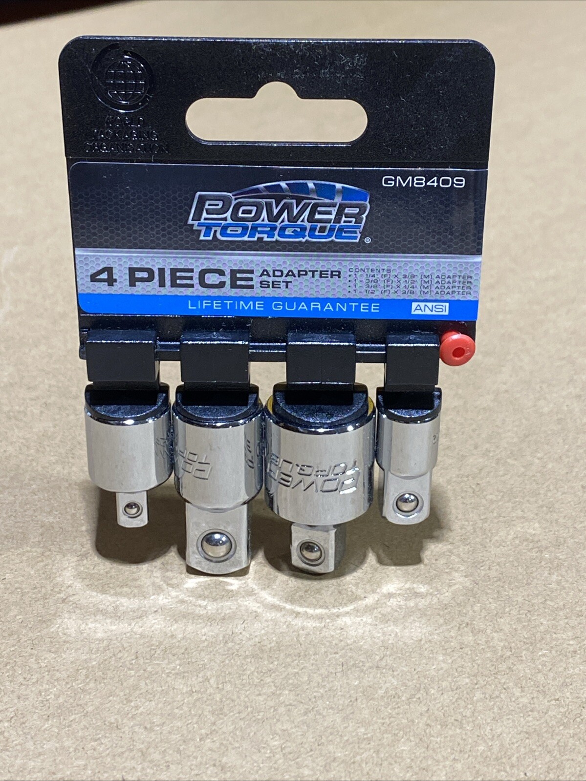 Power Torque 1/4″ 3/8″ 1/2″ 3/4″ Drive Socket Adapter Set – 4 pcs