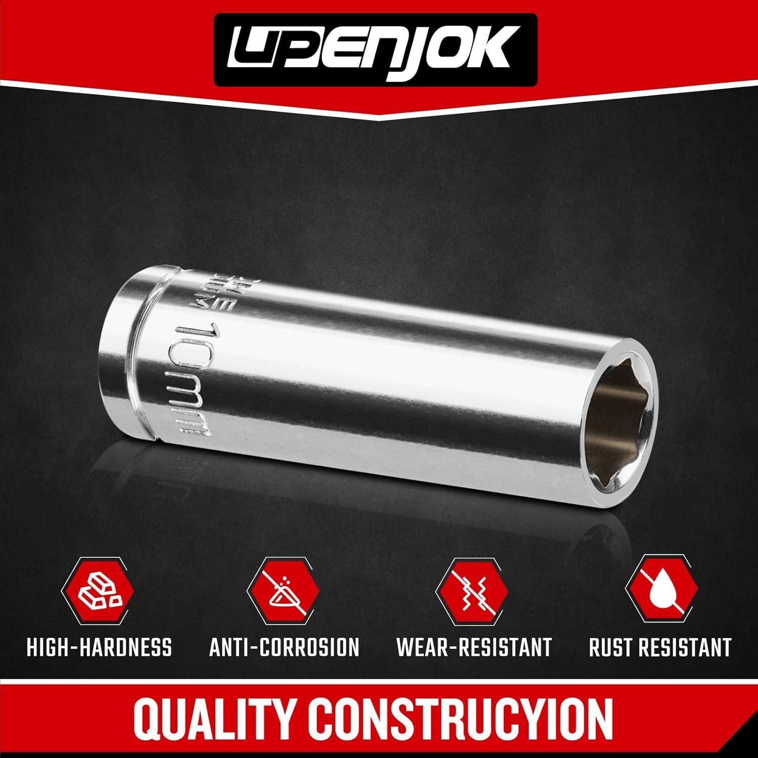 High-Torque 10mm Deep Socket Set – 2PCS 1/4″ Drive in Corrosion-Resistant Steel