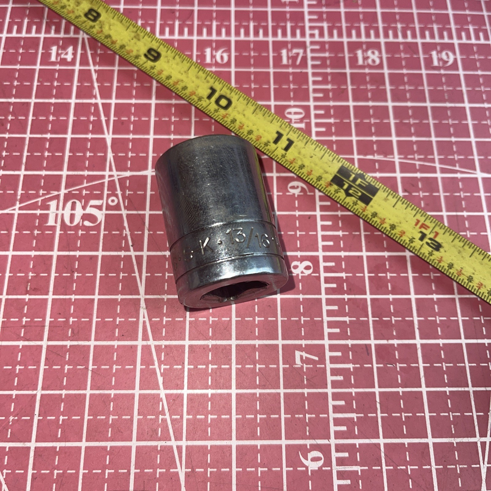 S-K USA 40126 13/16 In SAE 1/2” Drive 12 Point Socket Vintage SK 13/16” 1/2