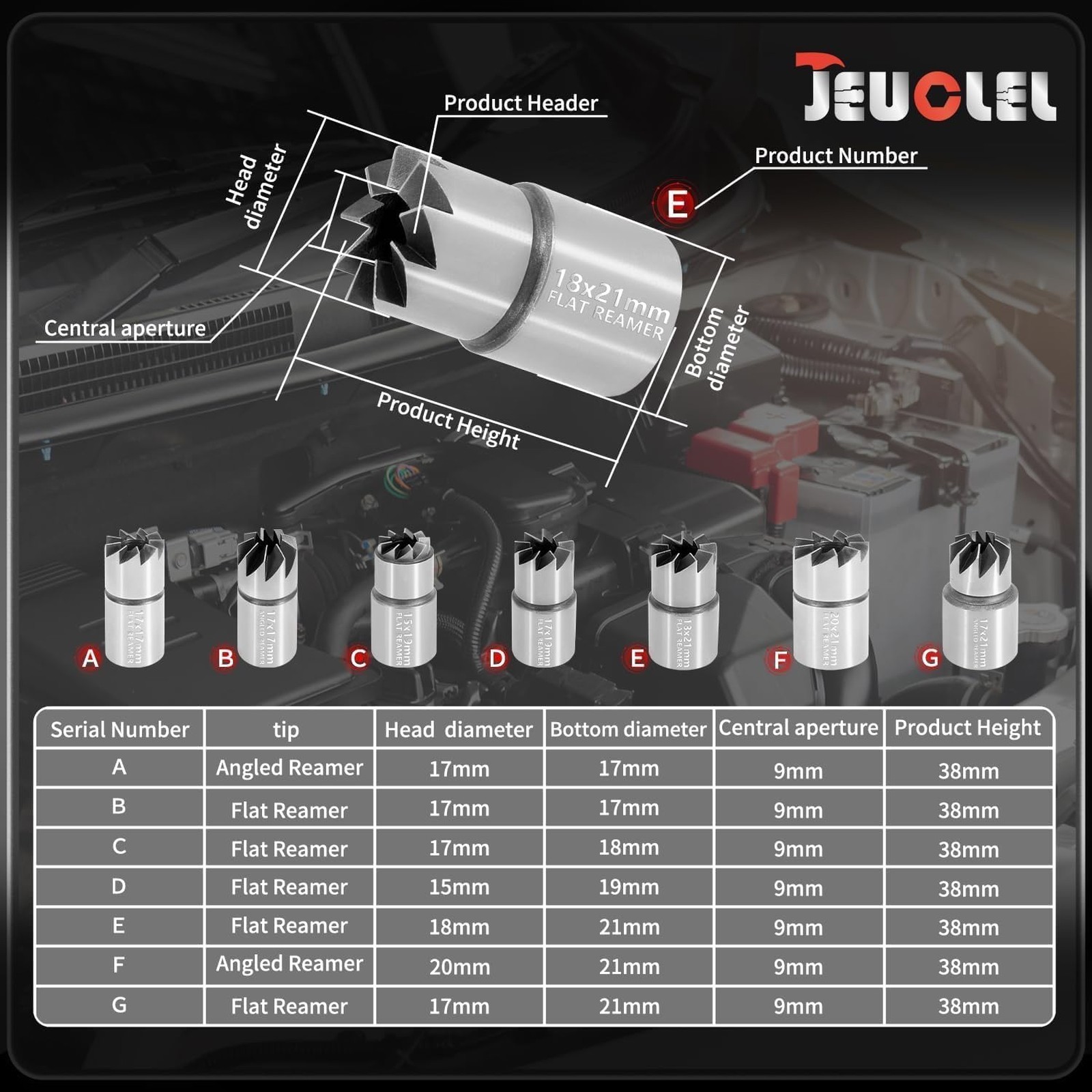 11PCS Diesel Injector Seat Cutter Tool Set Compatible with BMW Mercedes-Benz