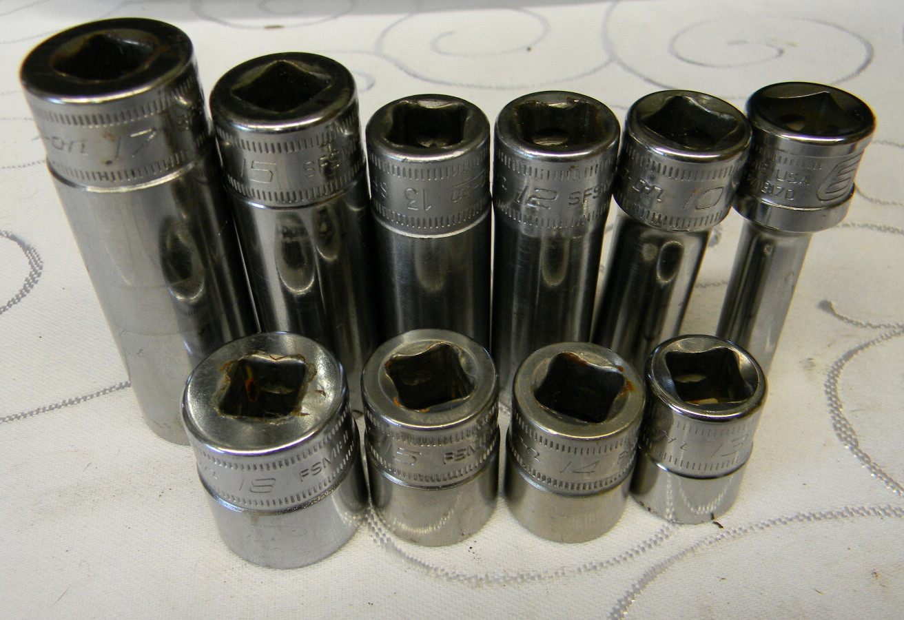 SNAP-ON 3/8″ DRIVE 10PC METRIC 6PT FLANK DRIVE SHALLOW/DEEP SOCKET SET