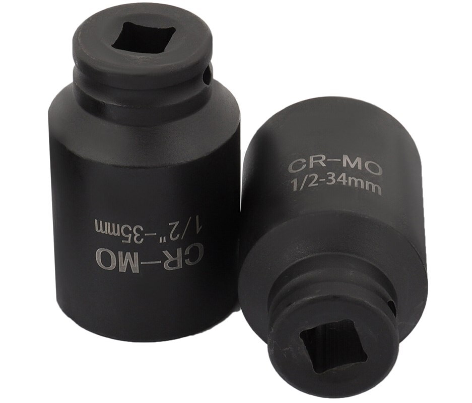 5pcs 33 34 35 36 38mm 1/2» Drive 6 POINT Deep Spindle Axle Nut Socket Set