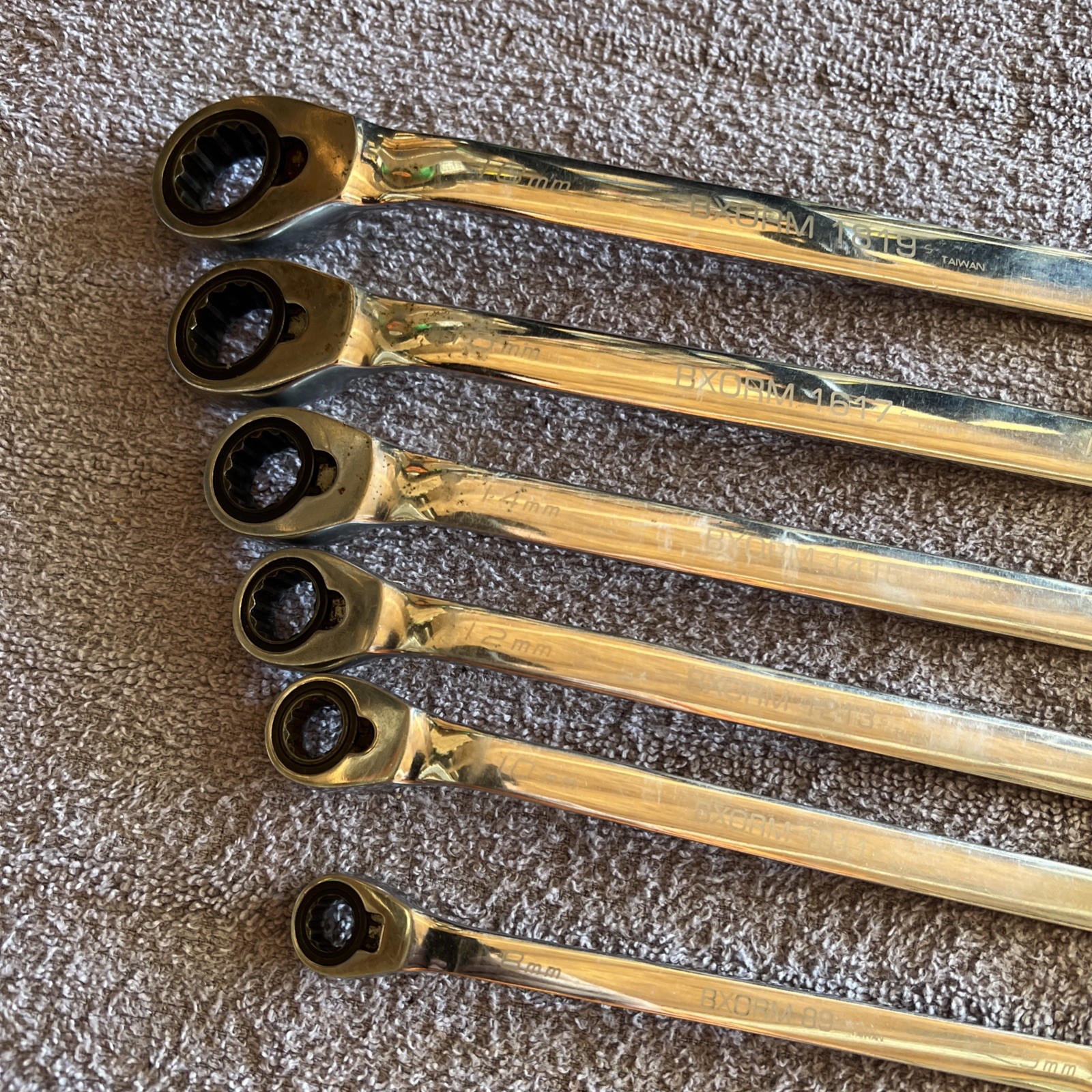 Blue Point 6pc 12-Point Metric High-Performance Ratcheting Box Wrench Set 8-19mm