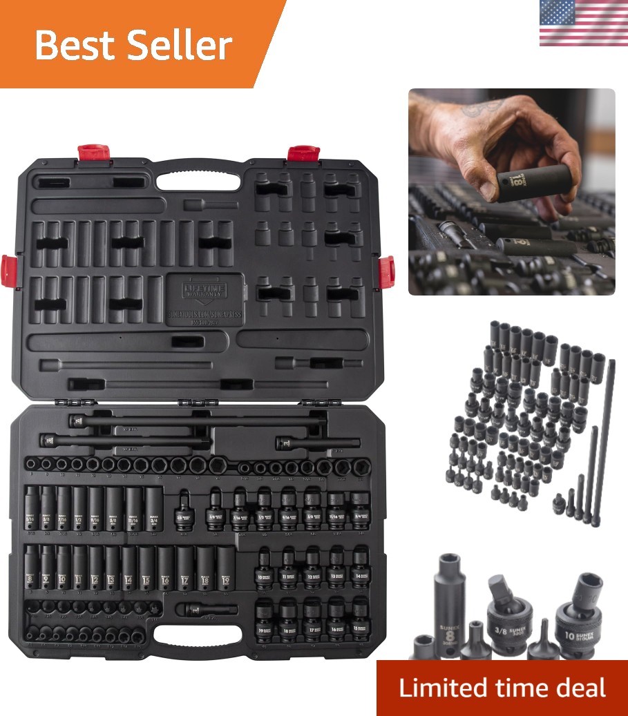 Professional-Grade 80-Piece Impact Socket Set – SAE/Metric, Radius Corner Design