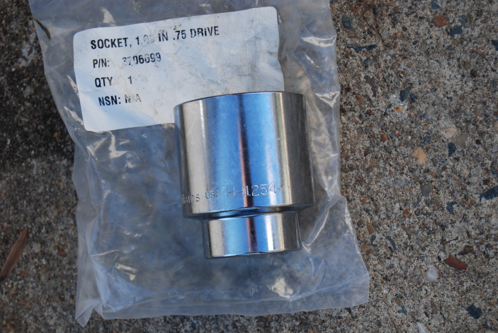 WILLIAMS H-1254 3/4″ DRIVE SOCKET 1-11/16″ 12 POINT SHALLOW SOCKET USA MADE NEW