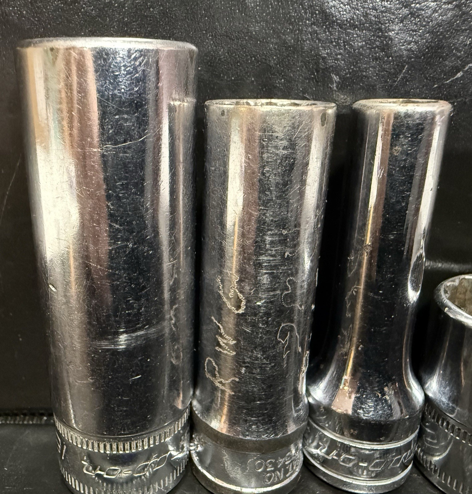 Lot of 6 Snap-On 3/8 Drive Socket Set – Metric & Standard Sizes