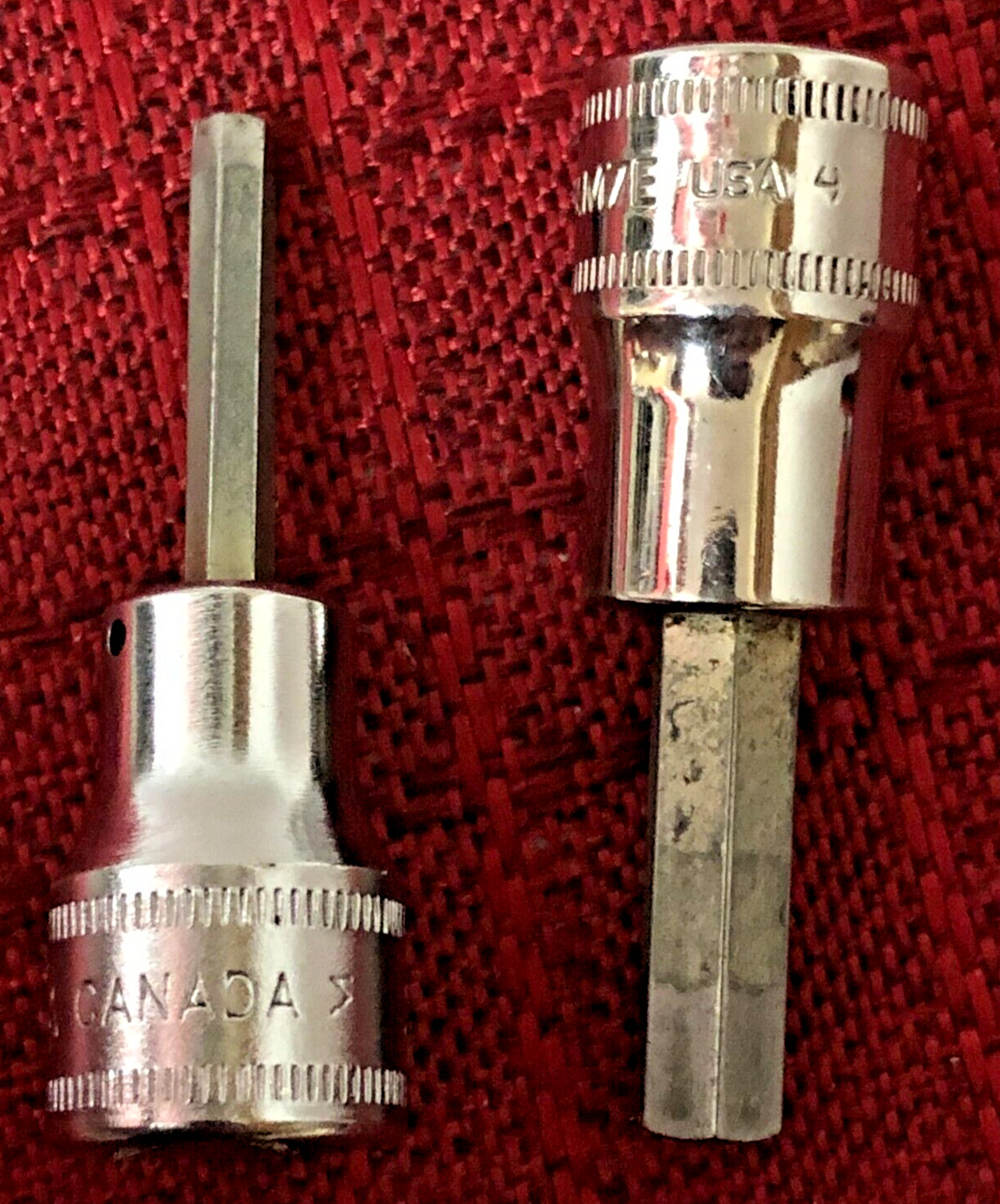Snap On FAM4A & FAM7E Metric 4&7mm Chrome Hex Bit Socket 3/8″dr 2″L Good 8.5/10