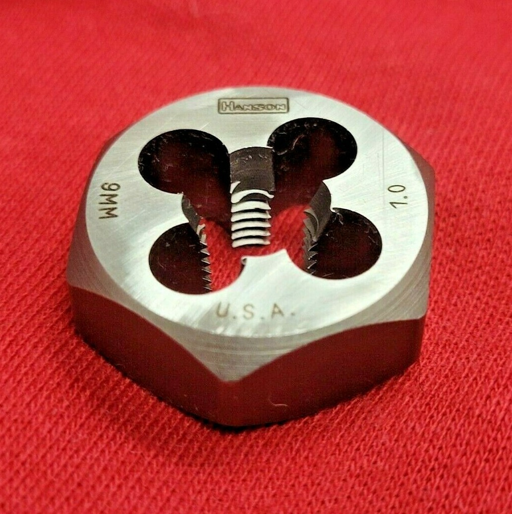 M9 X 1.0 X 1″ Hex Metric Die Irwin Hanson 6636 / 9736 9MM Carbon Steel USA RH