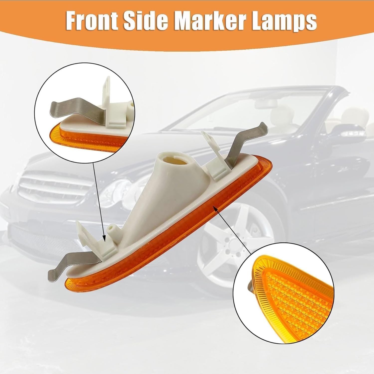 Side Marker Light Turn Signal Lamp Front Left+Right Compatible With Mercedes