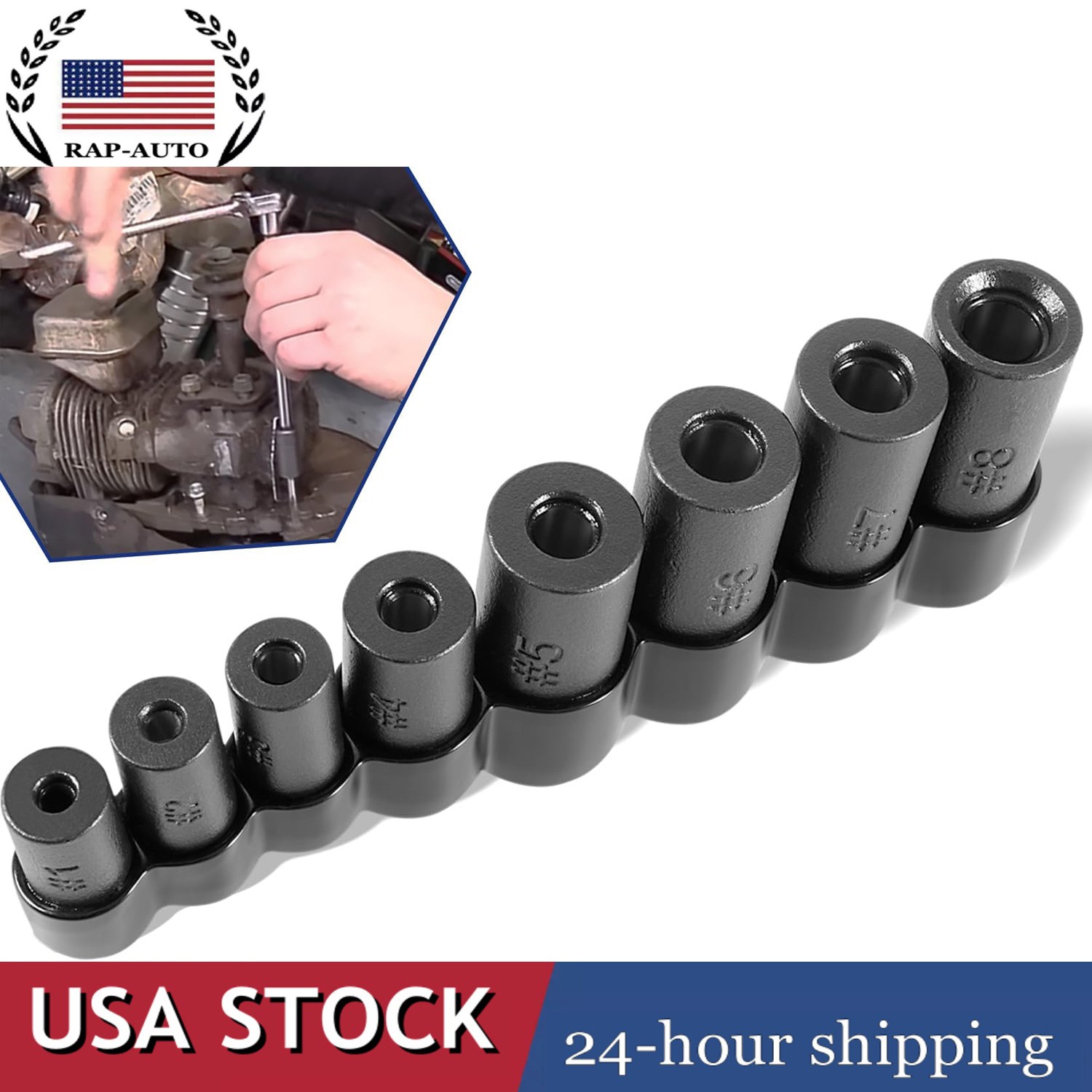 70500 Tap Socket Set w/ 1/4″ & 3/8″ Drive for 1/2″ & 1/8″ NPT Taps & Metric Taps