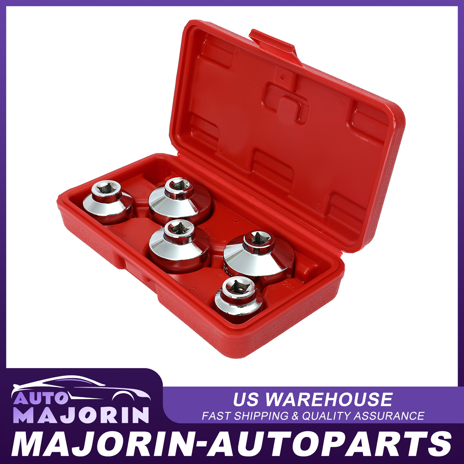For GM 3/8″ 5 pc Drive End Cap Oil Or Fuel Filter Socket Set