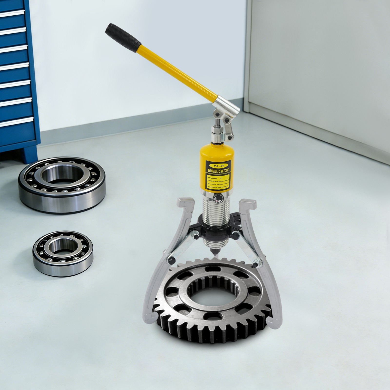 Hydraulic Bearing Puller, 20T Hydraulic Puller Kit 19.69*20.08in (L*H)
