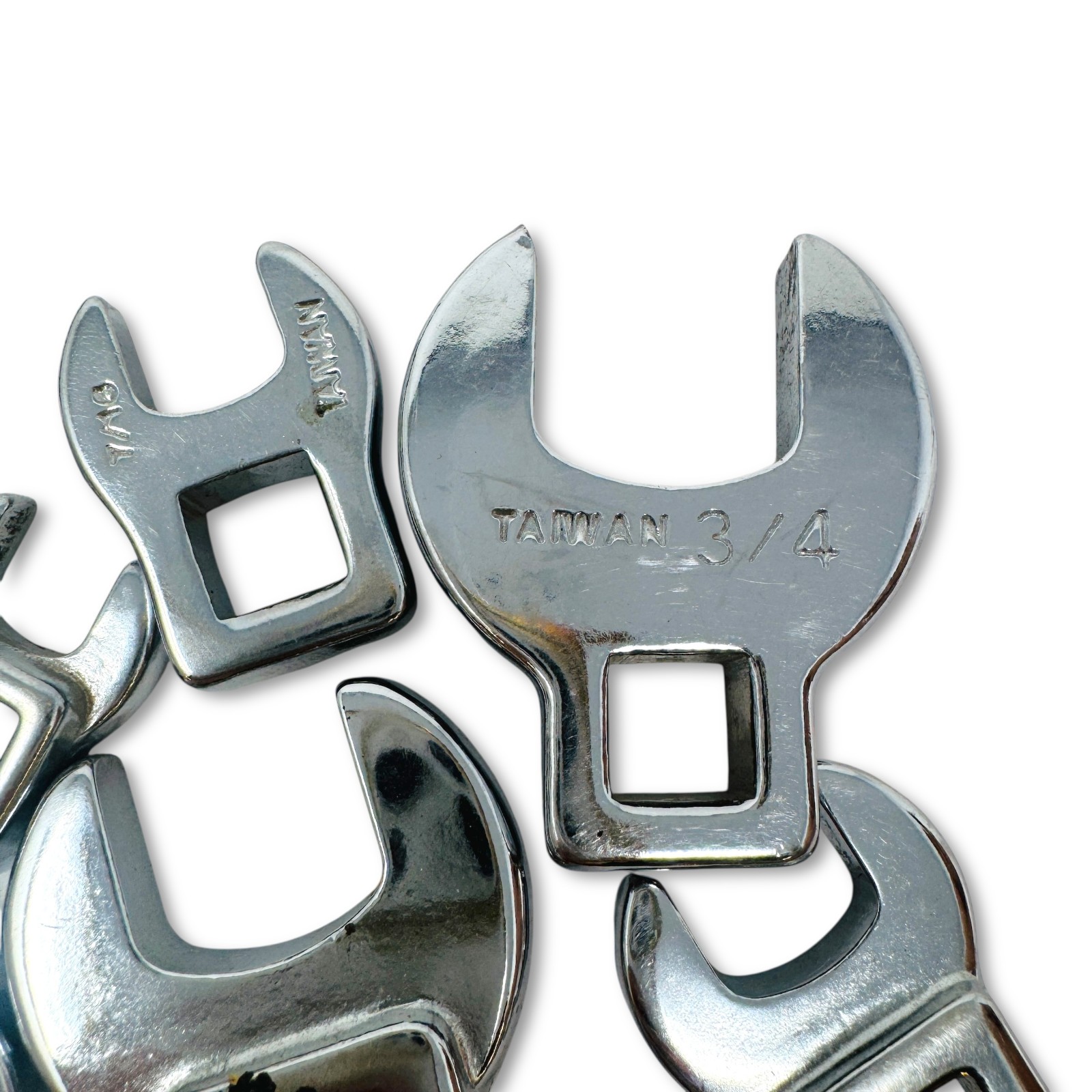 Unbranded 9/16 in, 5/8 in SAE 3/8 in Drive Open-End Crowfoot Wrench Set, 7 Pcs