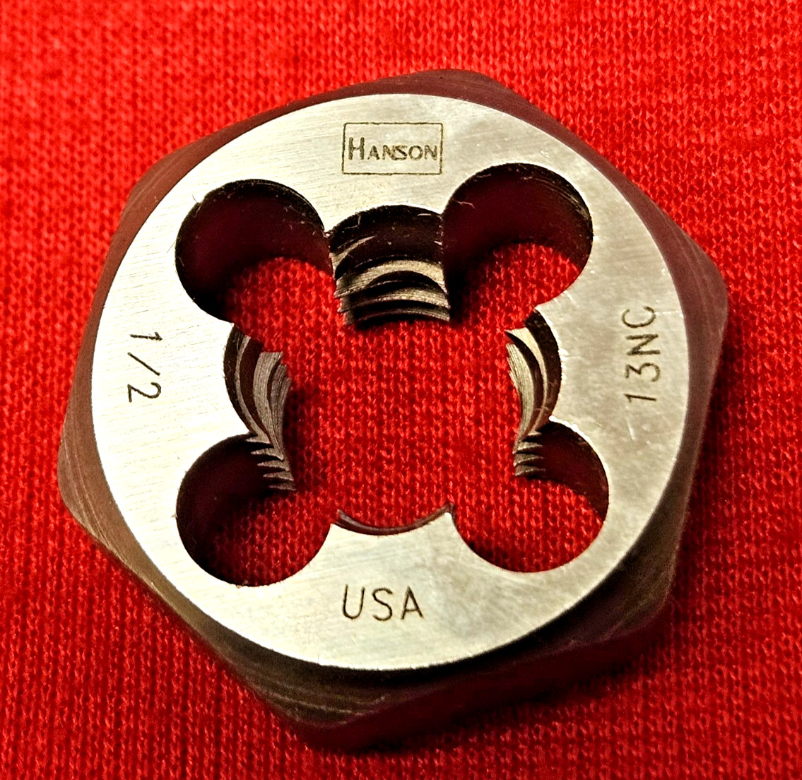 6544 1/2-13 X 1″ NC Hex Die Irwin Hanson CS USA RH Rethreading Carbon Steel