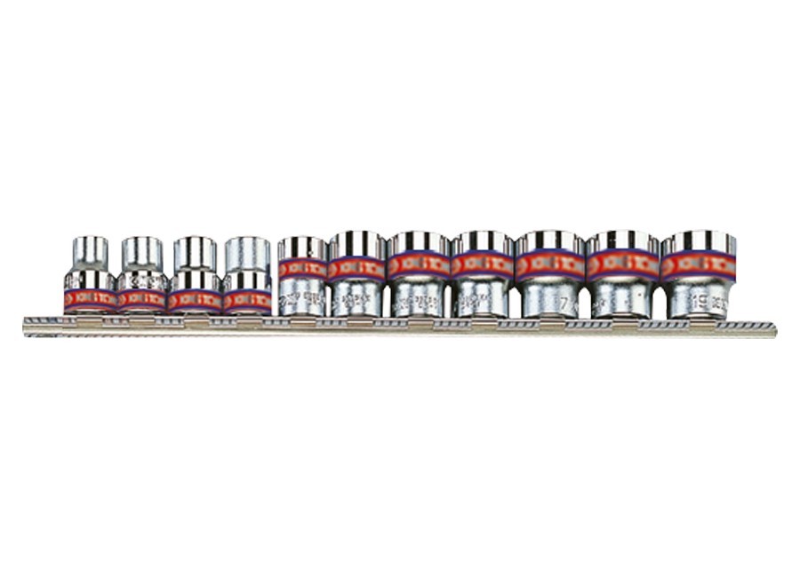 (set of 11 pcs) 1/4 Drive 12 Point Imperial Socket Set on Rail Inch King Tony