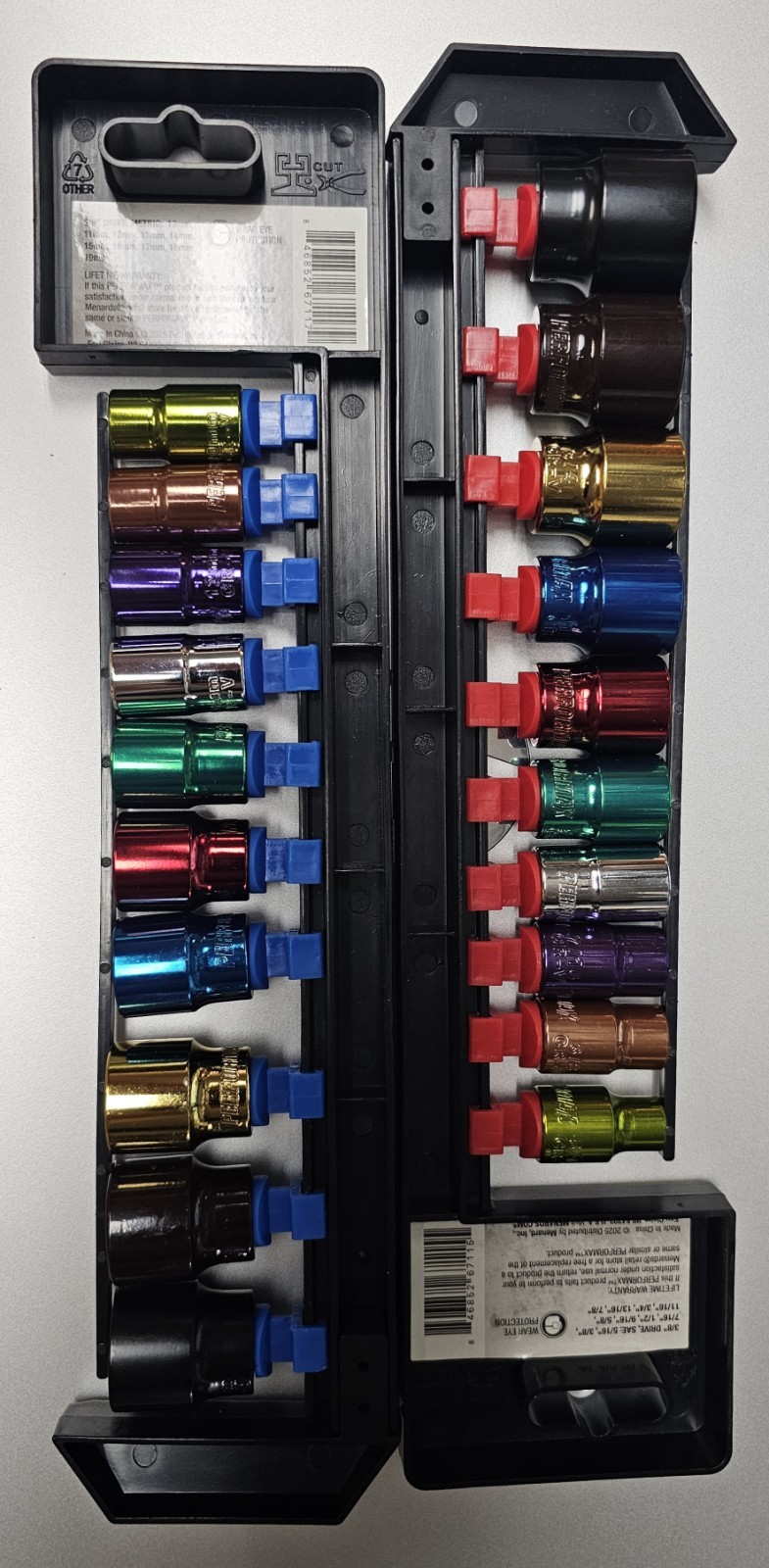 Performax 3/8″ Drive Metric & SAE Socket Sets 10 Piece ea Set All Color Coded