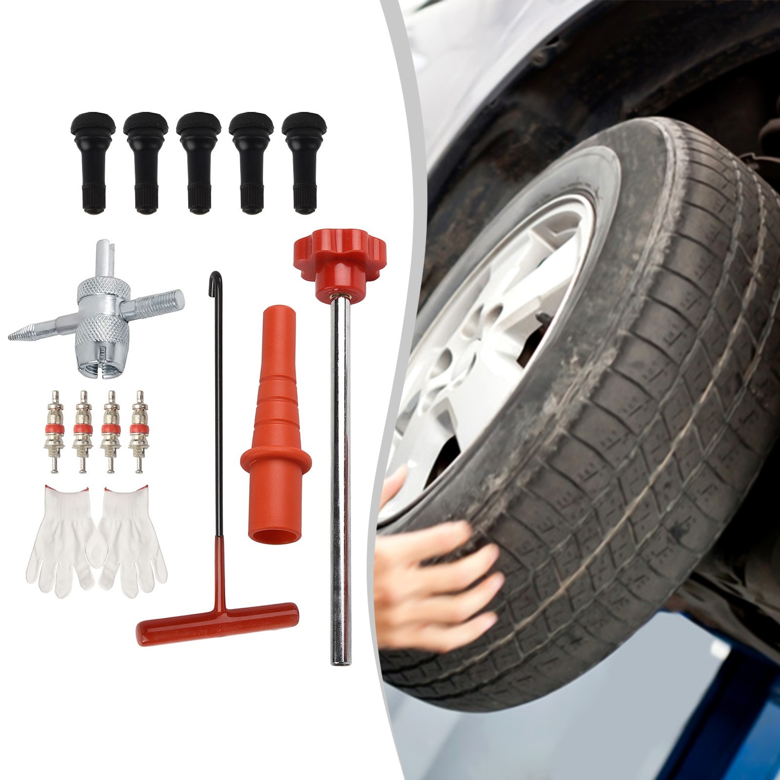 Complete 13PCS Tire Valve Stem Core Replacement Tool for Efficient Repairs