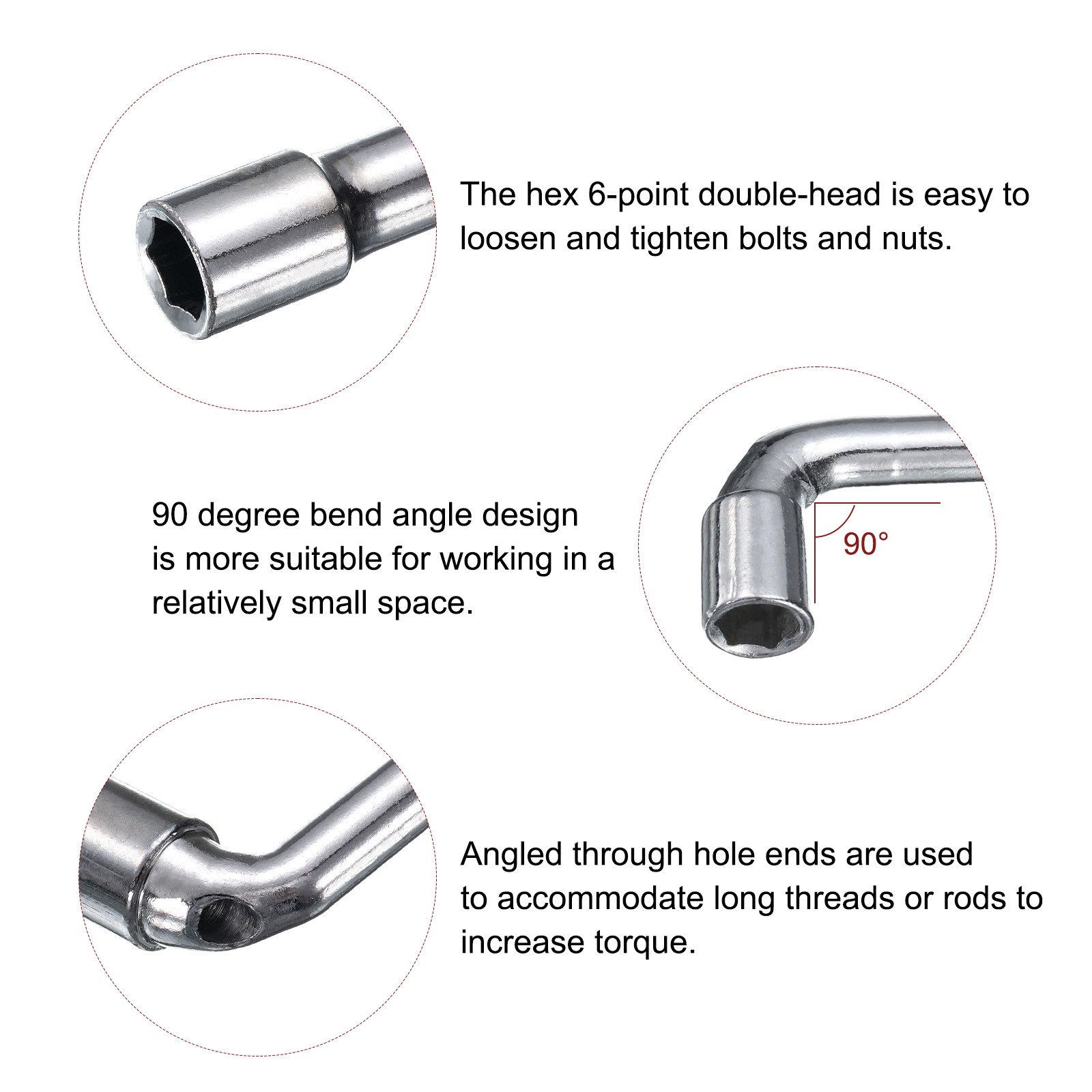 2Pcs, l Shaped Angled Hex Socket Wrench Set 7mm 8mm Double Ended Socket Spanner