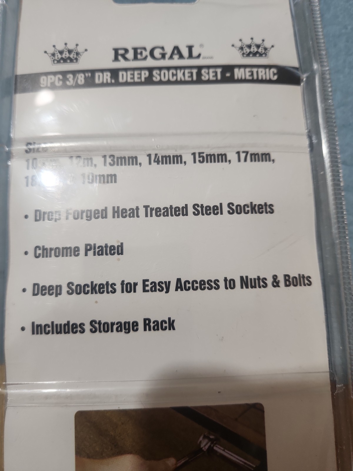938-DM Regal 8pc 3/8″ Deep Socket Set Metric. 10mm-19mm